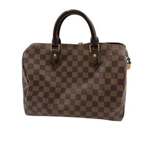 Louis Vuitton Speedy 30 Damier Ebene Canvas Satchel Bag w/ Lock & Dust Bag